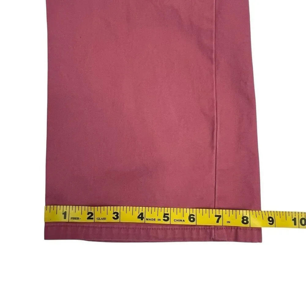 Bonobos Mens Straight Leg Cotton Flat Front Chino Pants Dusty Red Size 35x32